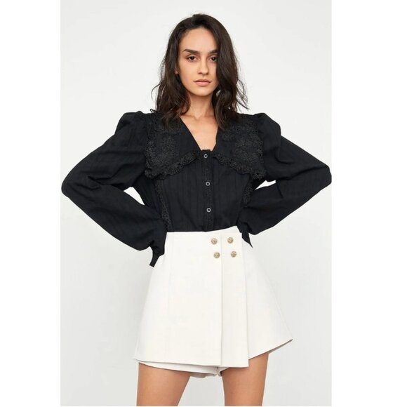 NWT J.ING Brystol Beige Asymmetrical Skort - Picture 4 of 5